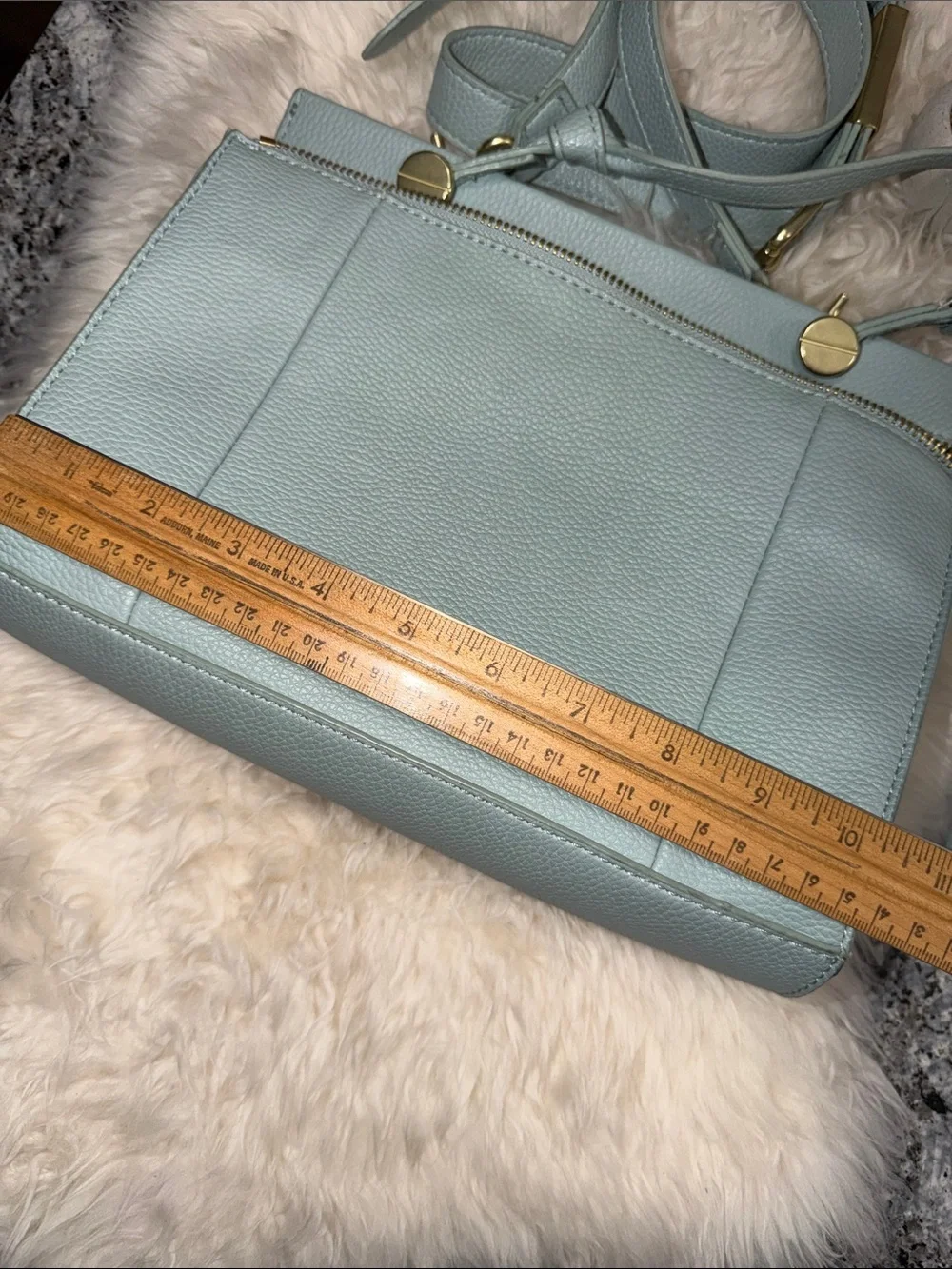 Foley + Corinna Dione Satchel Shoulder Crossbody or Hand Bag Blue Vegan Nwot